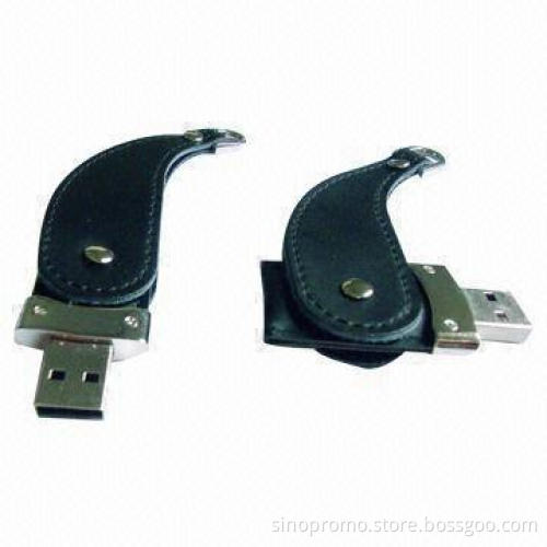 Leather Swivel Cap USB Memory Stick, Sized 90 x 26 x 12mm